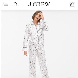 J Crew NWT Long-sleeve cotton poplin pajamas